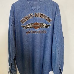 Harley Davidson men’s embroidered motorcycle shirt